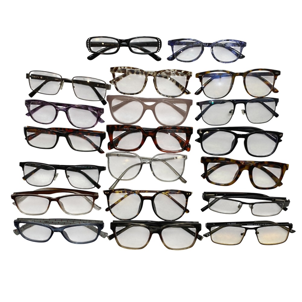 Lot Of 20 Mixed Brand Reading & Blue Light Glasses Unisex OS Multicolor Bundle